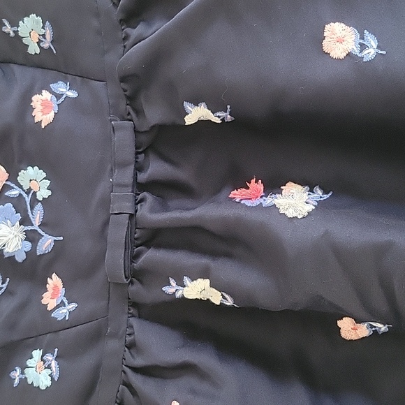 Kate Spade Navy Blue Floral Embroidered Halter Dress Size 0 - Picture 6 of 8